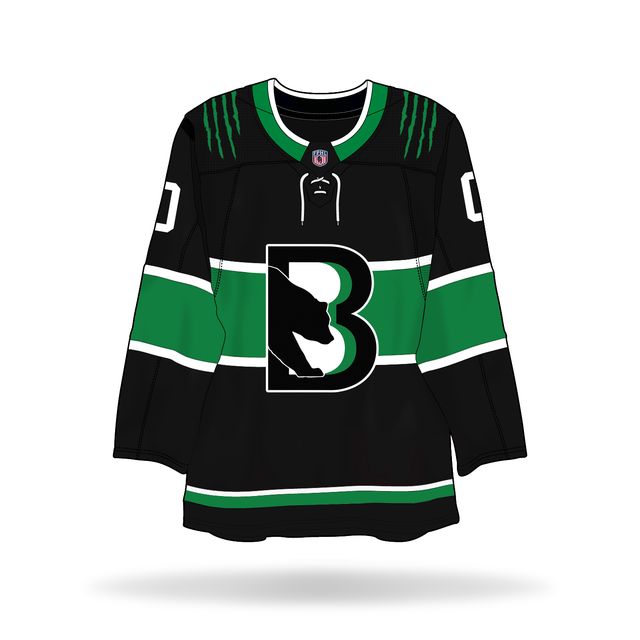 Black and store green hockey jersey